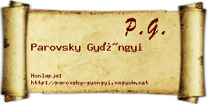 Parovsky Gyöngyi névjegykártya